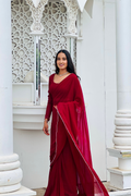 Raktima Drape Saree – Ruby Red